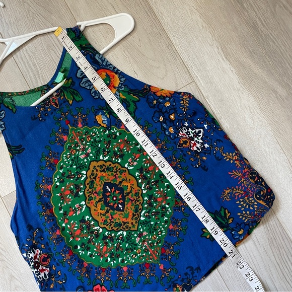 Farm Rio Tank Top printed bright womens Blue (xsmall) colorful summer hippie - Picture 6 of 7